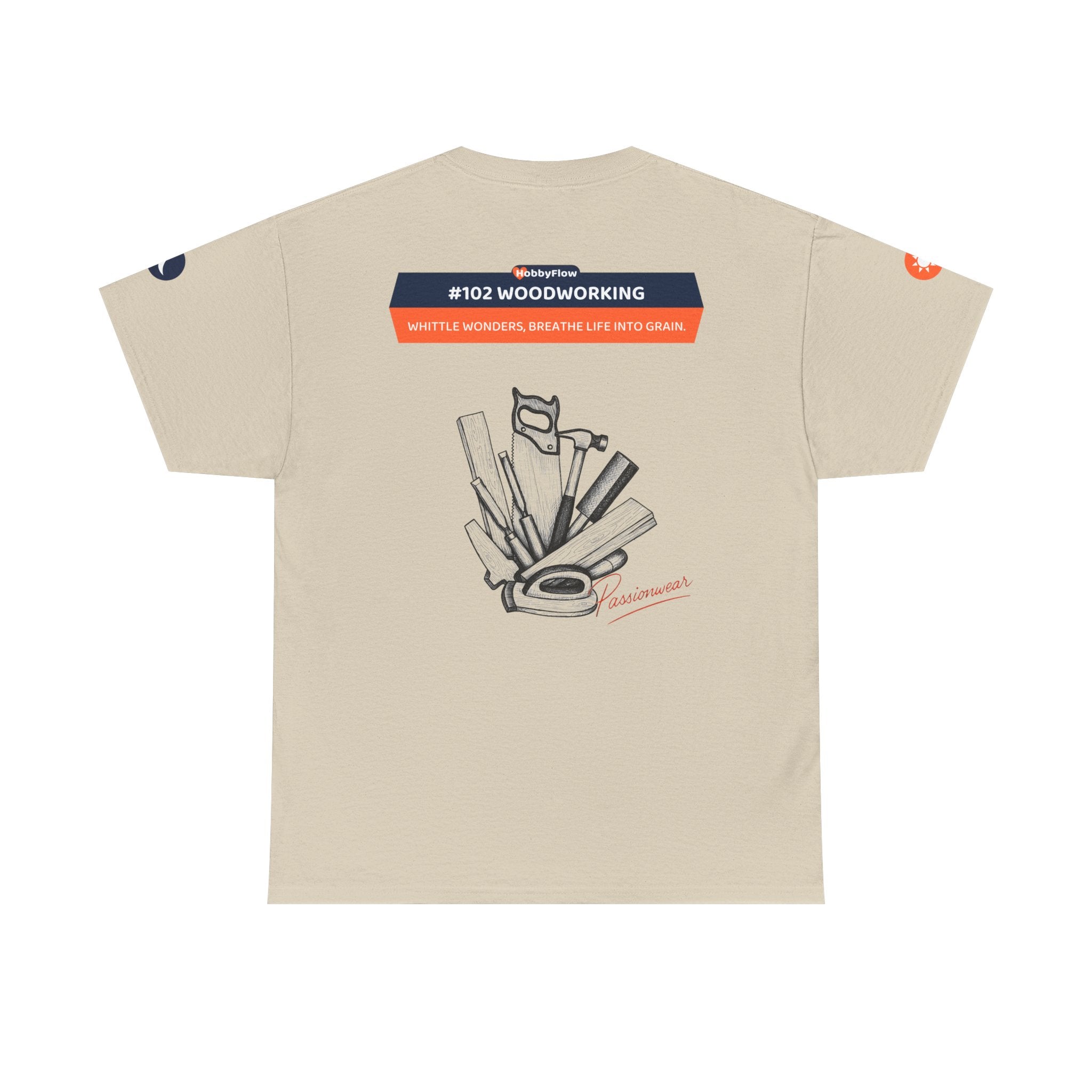 HobbyFlow #102 Woodworking Tee - Essential Creative Arts & Crafts Wear: Whittle Wonders, Breathe Life into Grain.