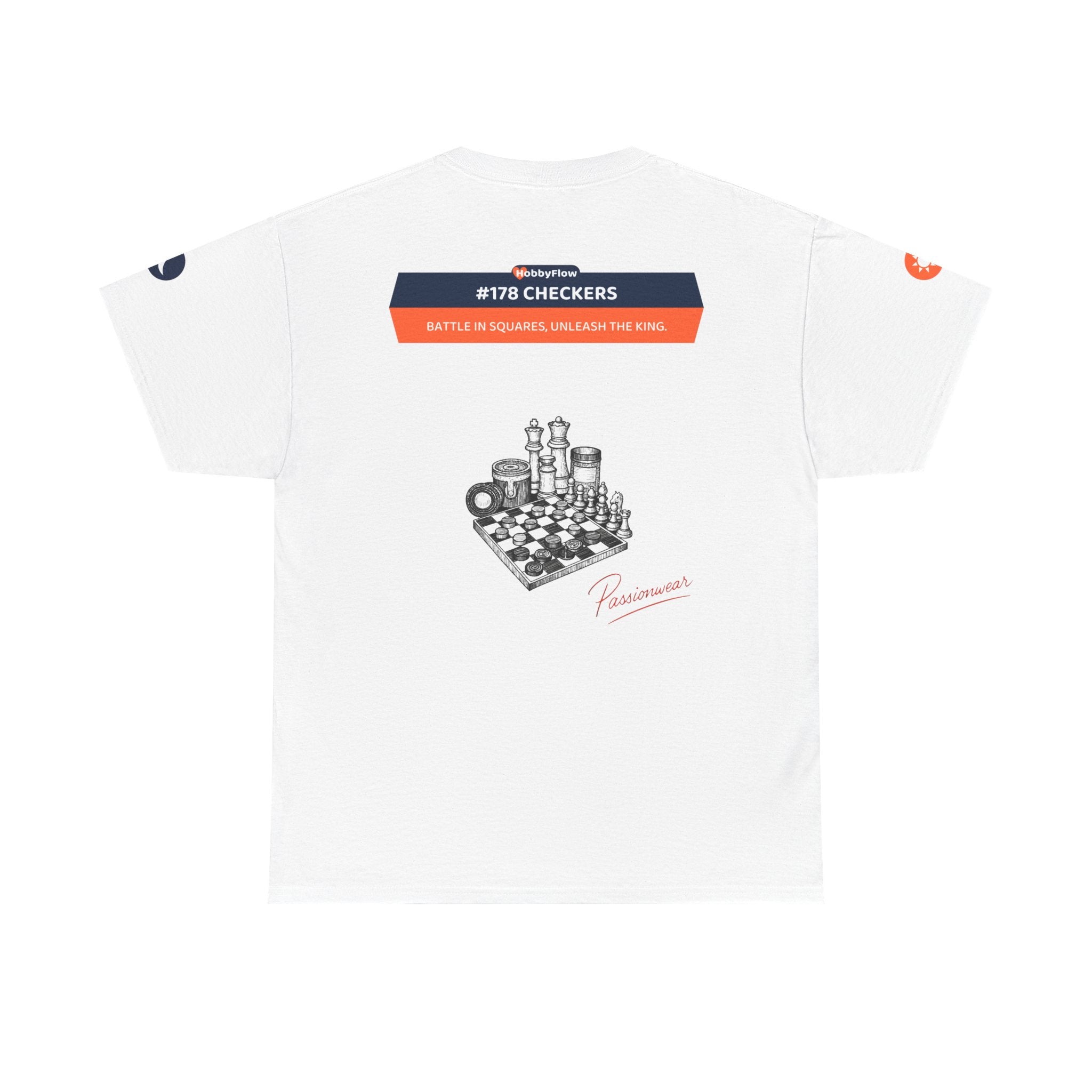 HobbyFlow #178 Checkers Tee - Essential Games & Collecting Wear: Battle in Squares, Unleash the King.