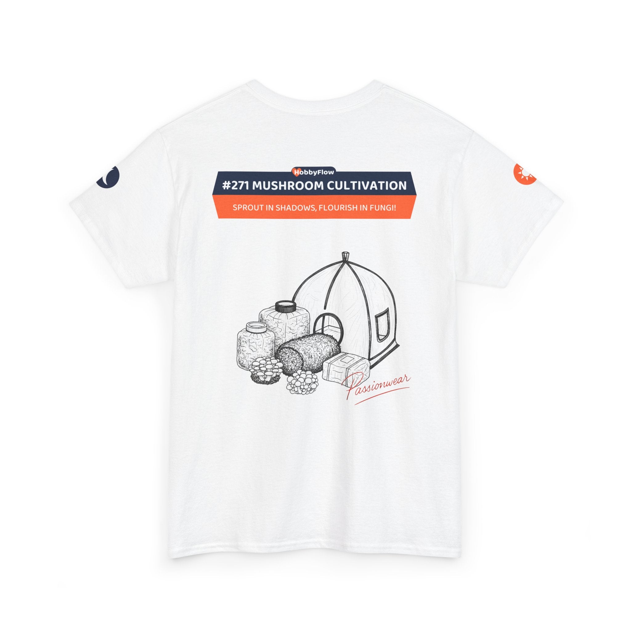 HobbyFlow #271 Mushroom cultivation Tee - Essential Gardening & Nature Wear: Sprout in Shadows, Flourish in Fungi!