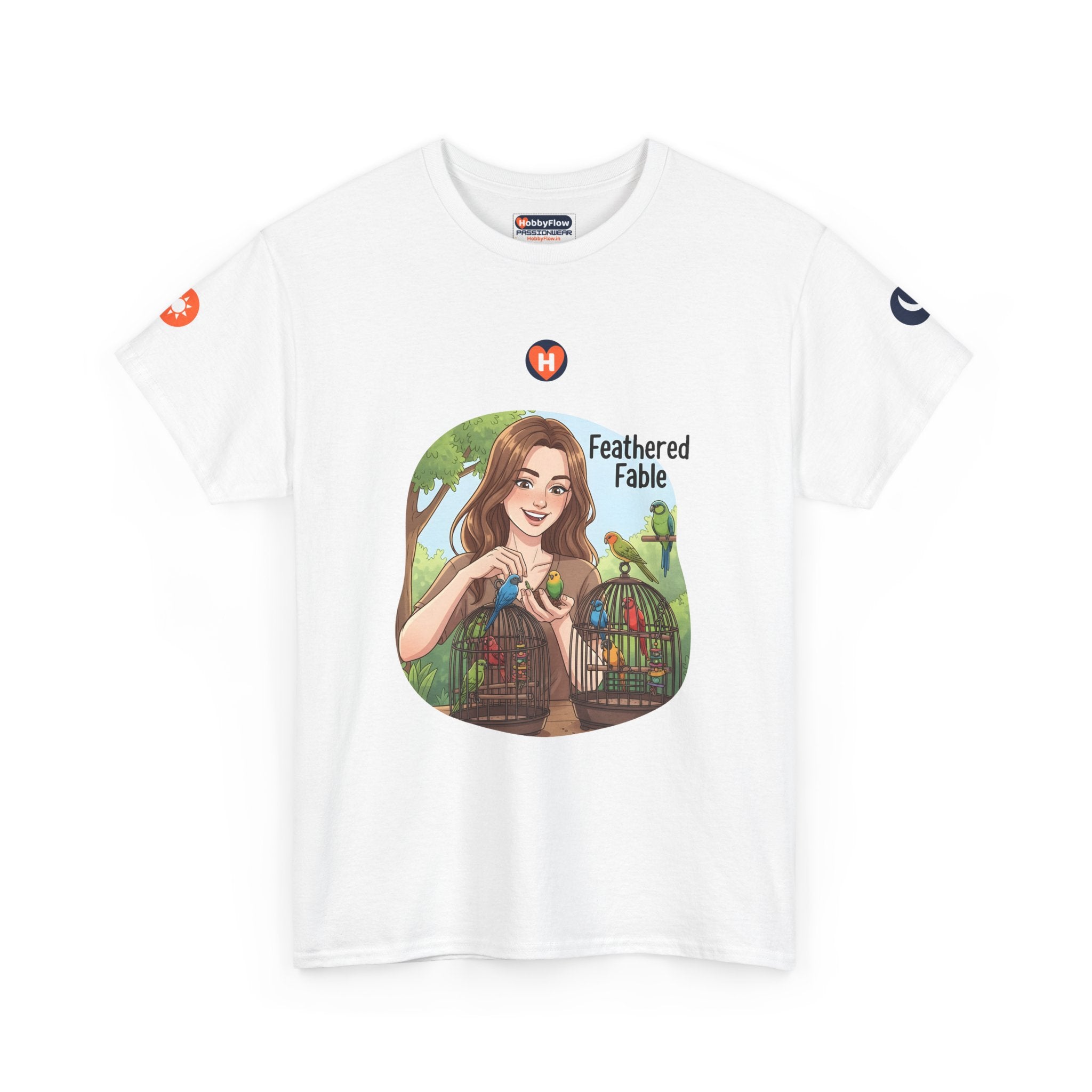 HobbyFlow #302 Bird keeping (avian) Tee - Essential Animals & Pets Wear: Feathers Whisper, Hearts Soar, Love Sings!