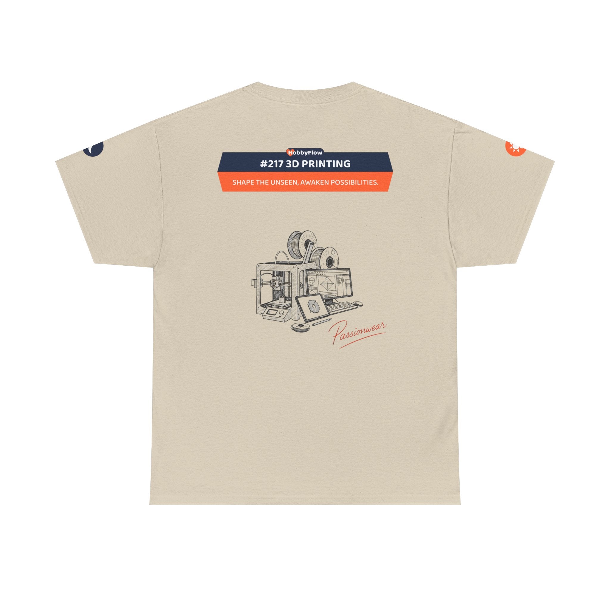 HobbyFlow #217 3D printing Tee - Essential Technology & DIY Wear: Shape the Unseen, Awaken Possibilities.