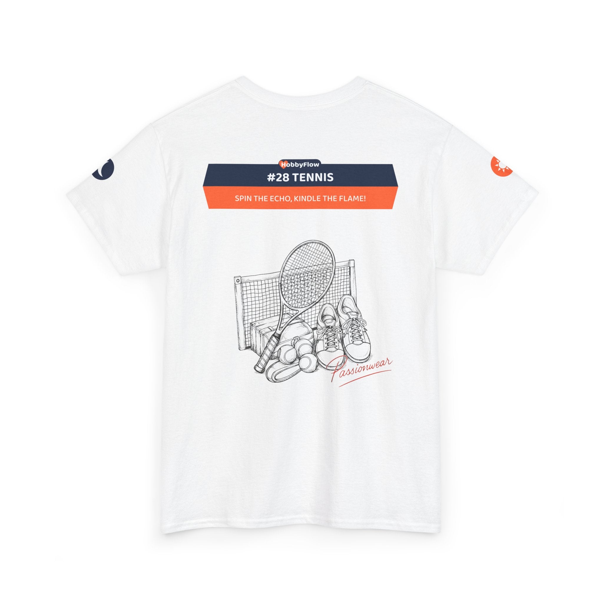 HobbyFlow #28 Tennis Tee - Essential Sports & Adventure Wear: Spin the Echo, Kindle the Flame!
