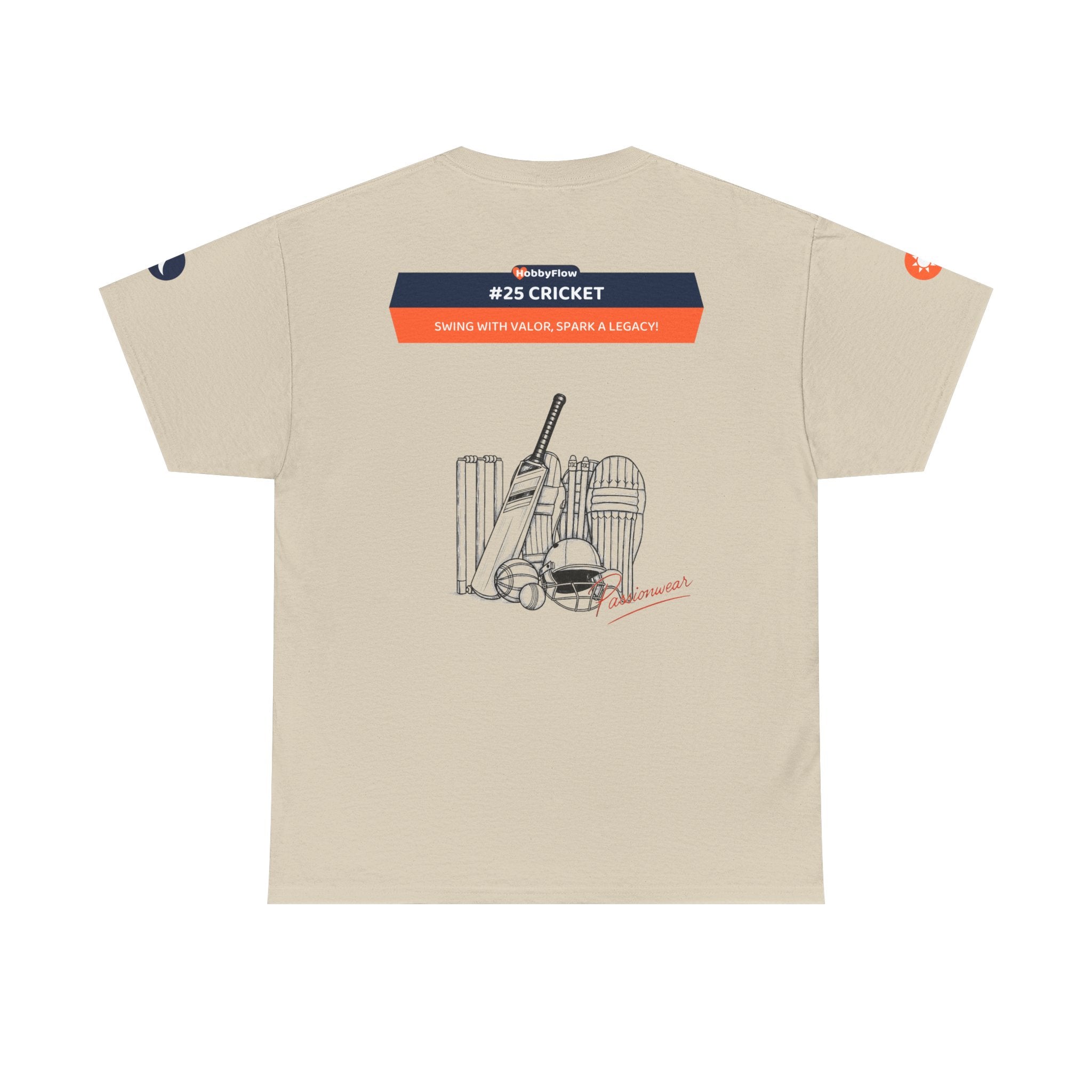 HobbyFlow #25 Cricket Tee - Essential Sports & Adventure Wear: Swing with Valor, Spark a Legacy!