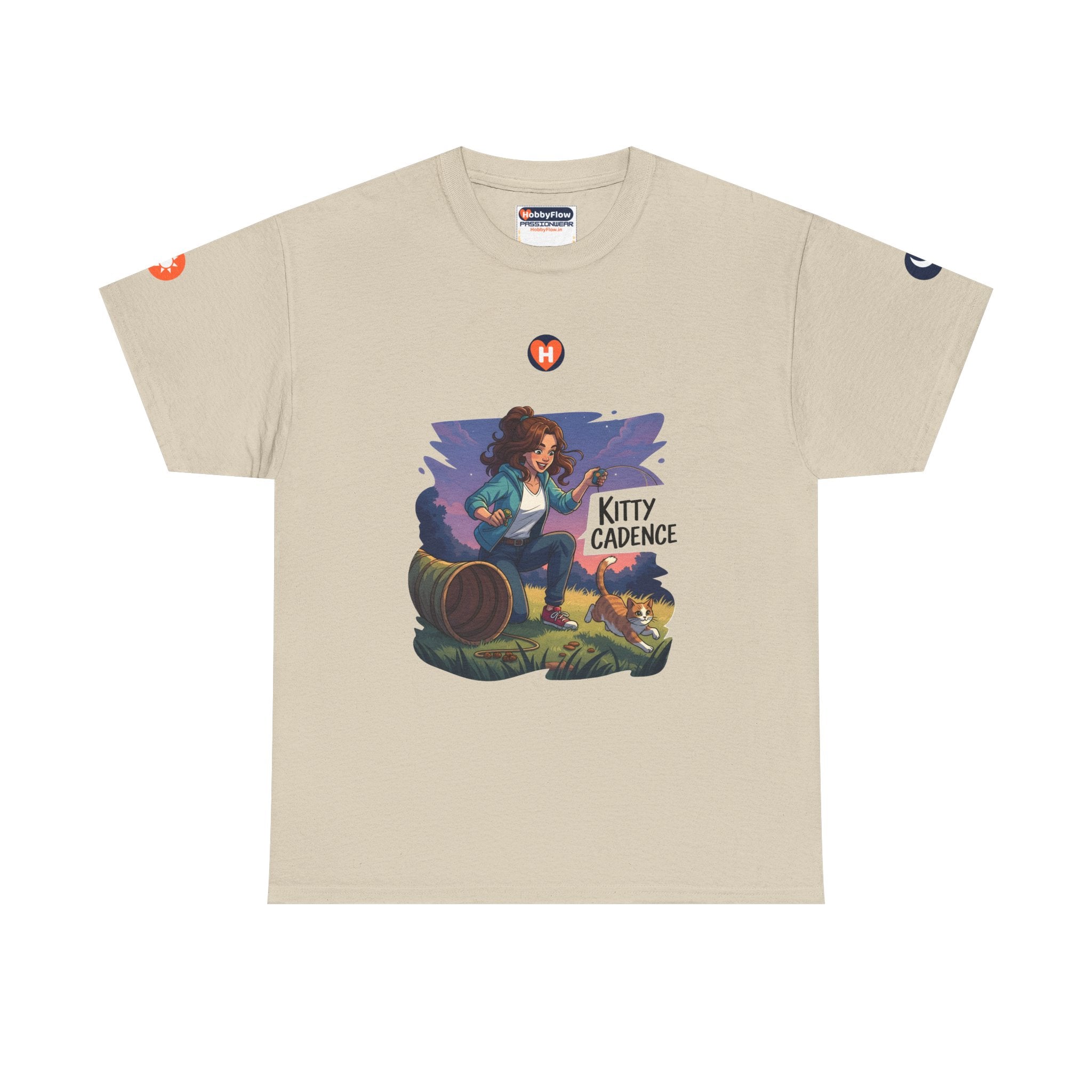 HobbyFlow #299 Cat training Tee - Essential Animals & Pets Wear: Purr in Sync, Leap in Lingering Love.