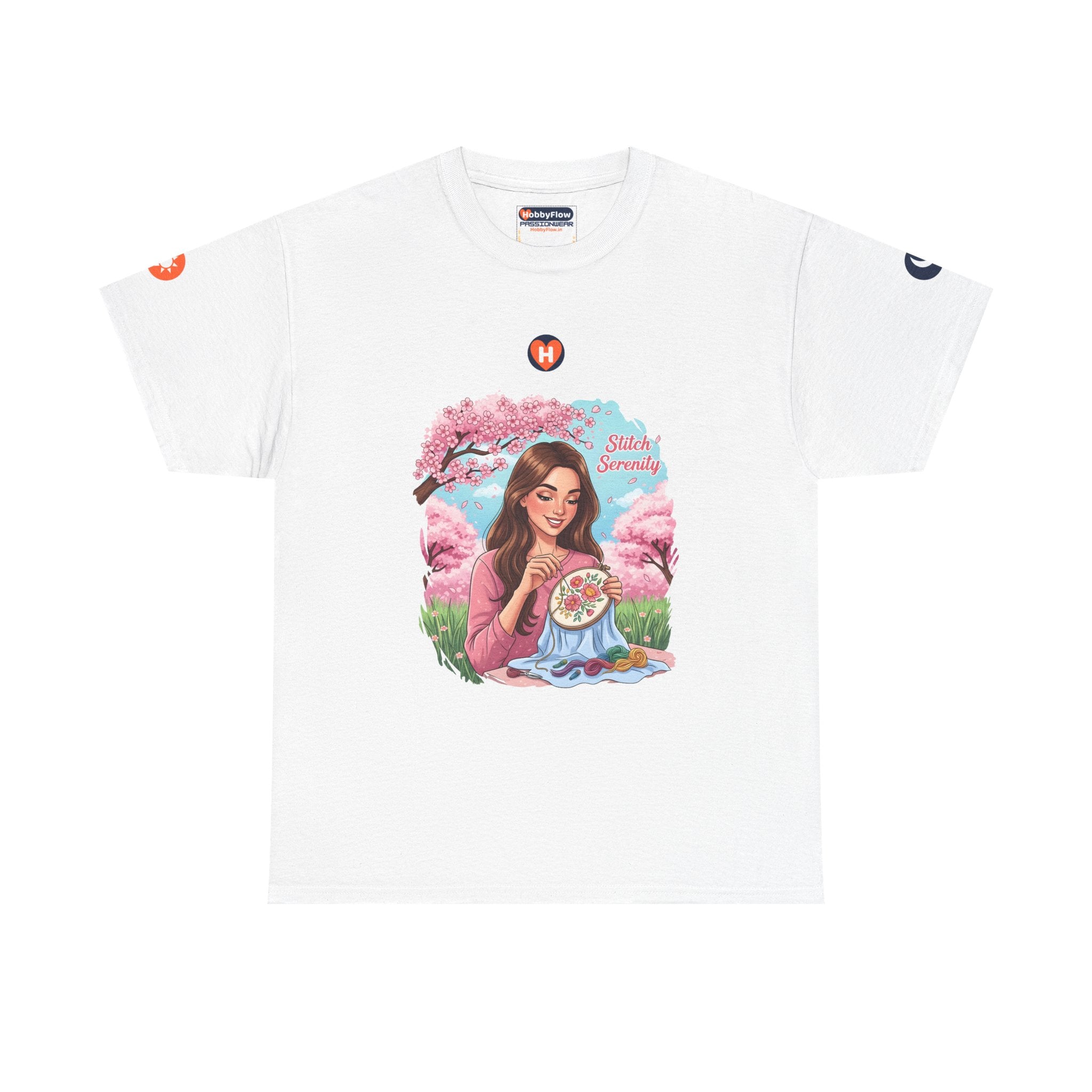 HobbyFlow #111 Embroidery Tee - Essential Creative Arts & Crafts Wear: Weave Wonder, Thread Tranquility.