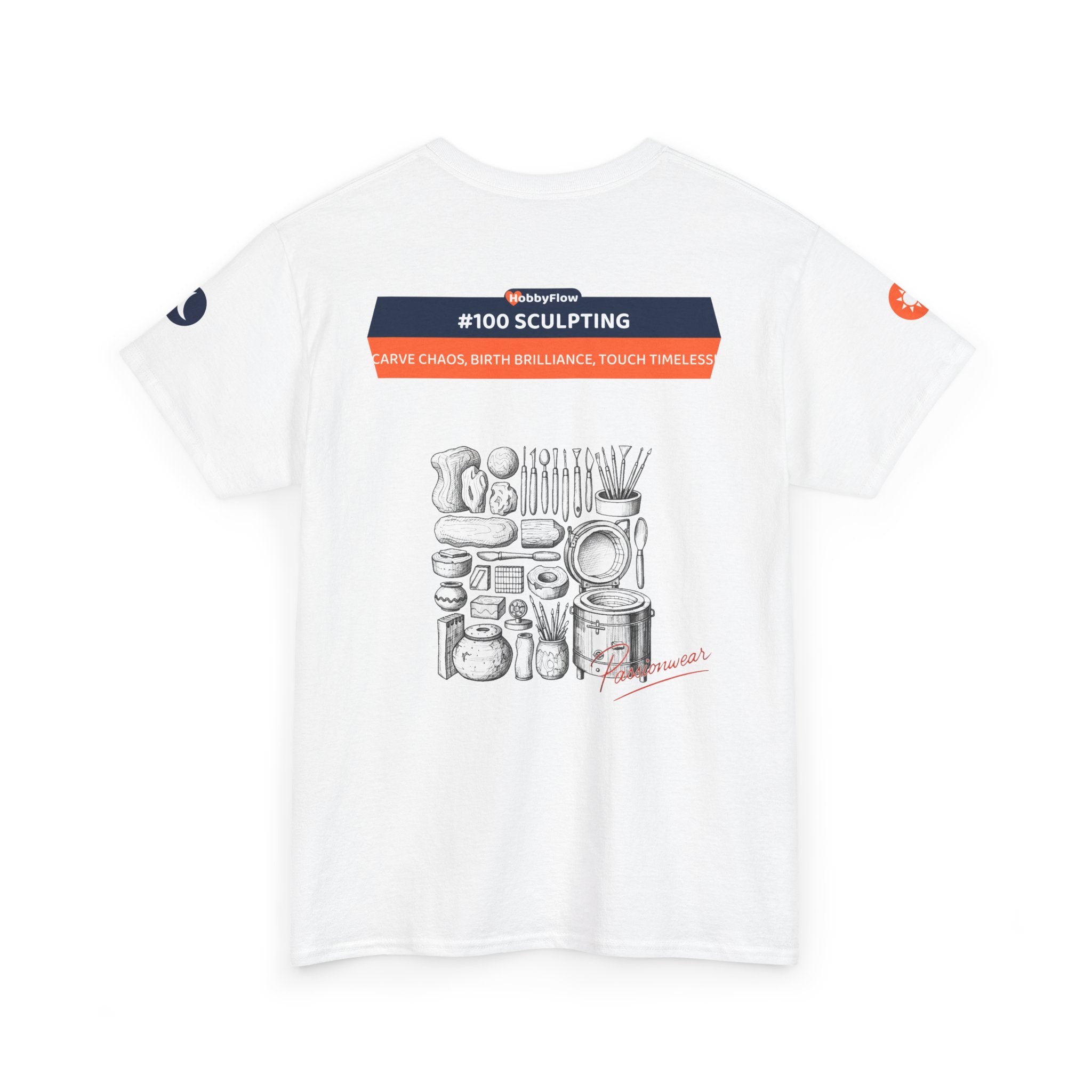 HobbyFlow #100 Sculpting Tee - Essential Creative Arts & Crafts Wear: Carve Chaos, Birth Brilliance, Touch Timeless!