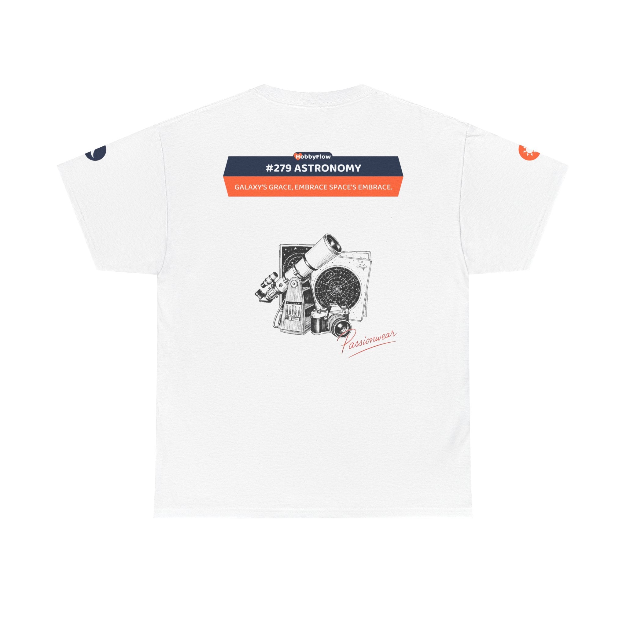 HobbyFlow #279 Astronomy Tee - Essential Gardening & Nature Wear: Galaxy's Grace, Embrace Space's Embrace.