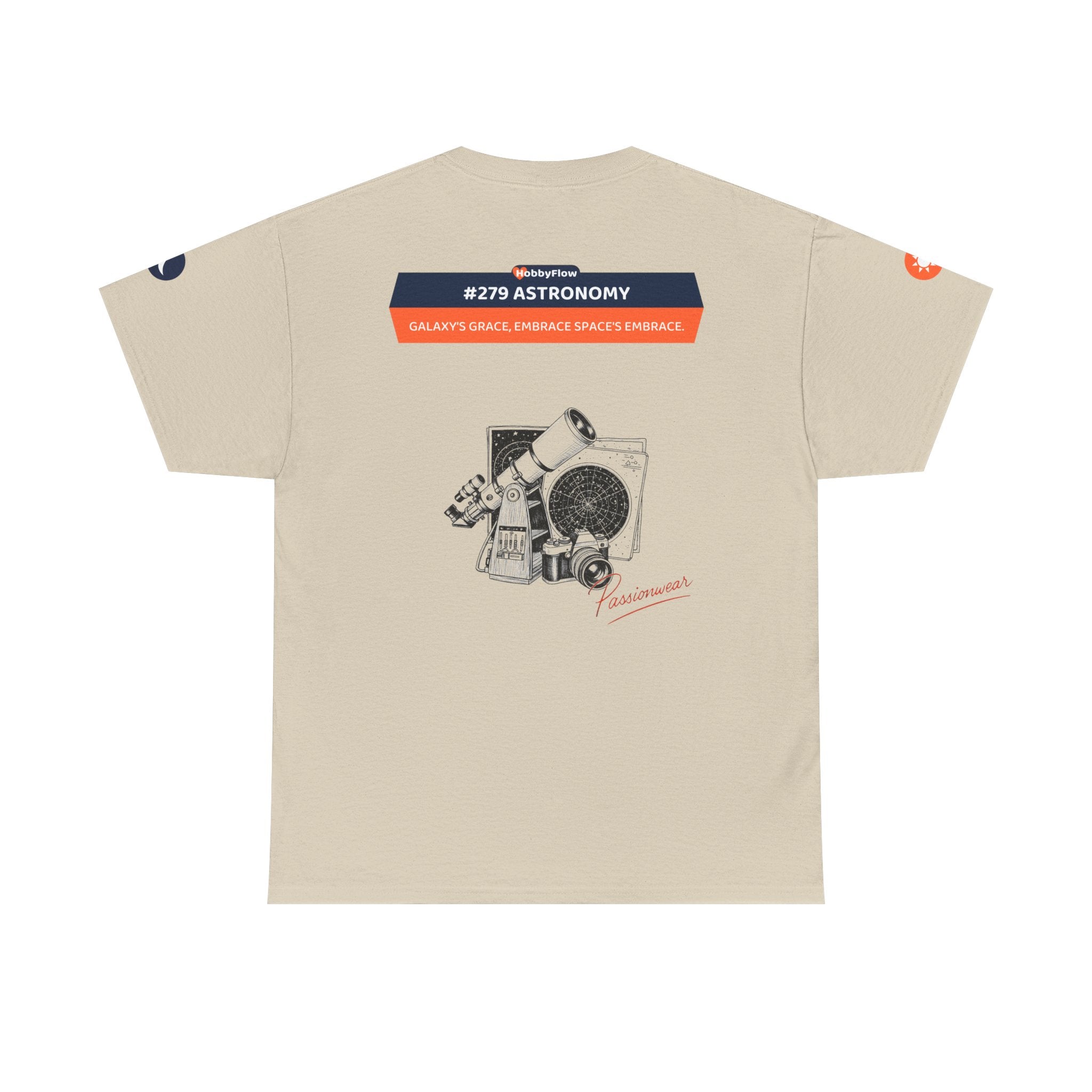 HobbyFlow #279 Astronomy Tee - Essential Gardening & Nature Wear: Galaxy's Grace, Embrace Space's Embrace.