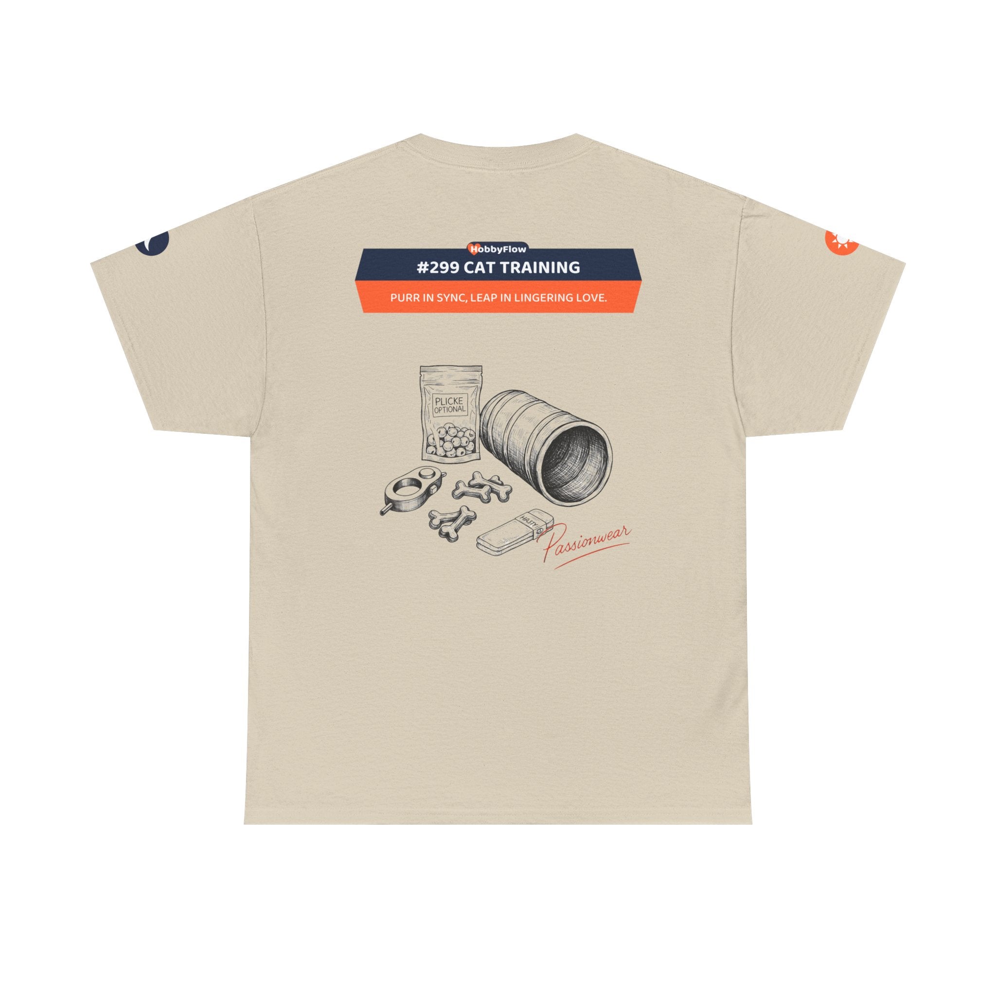 HobbyFlow #299 Cat training Tee - Essential Animals & Pets Wear: Purr in Sync, Leap in Lingering Love.