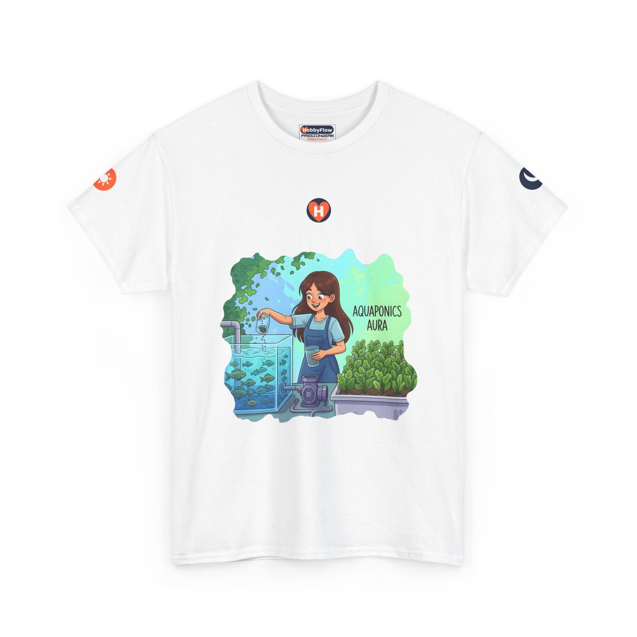 HobbyFlow #267 Aquaponics Tee - Essential Gardening & Nature Wear: Harbor Waves, Cultivate Life's Oasis!