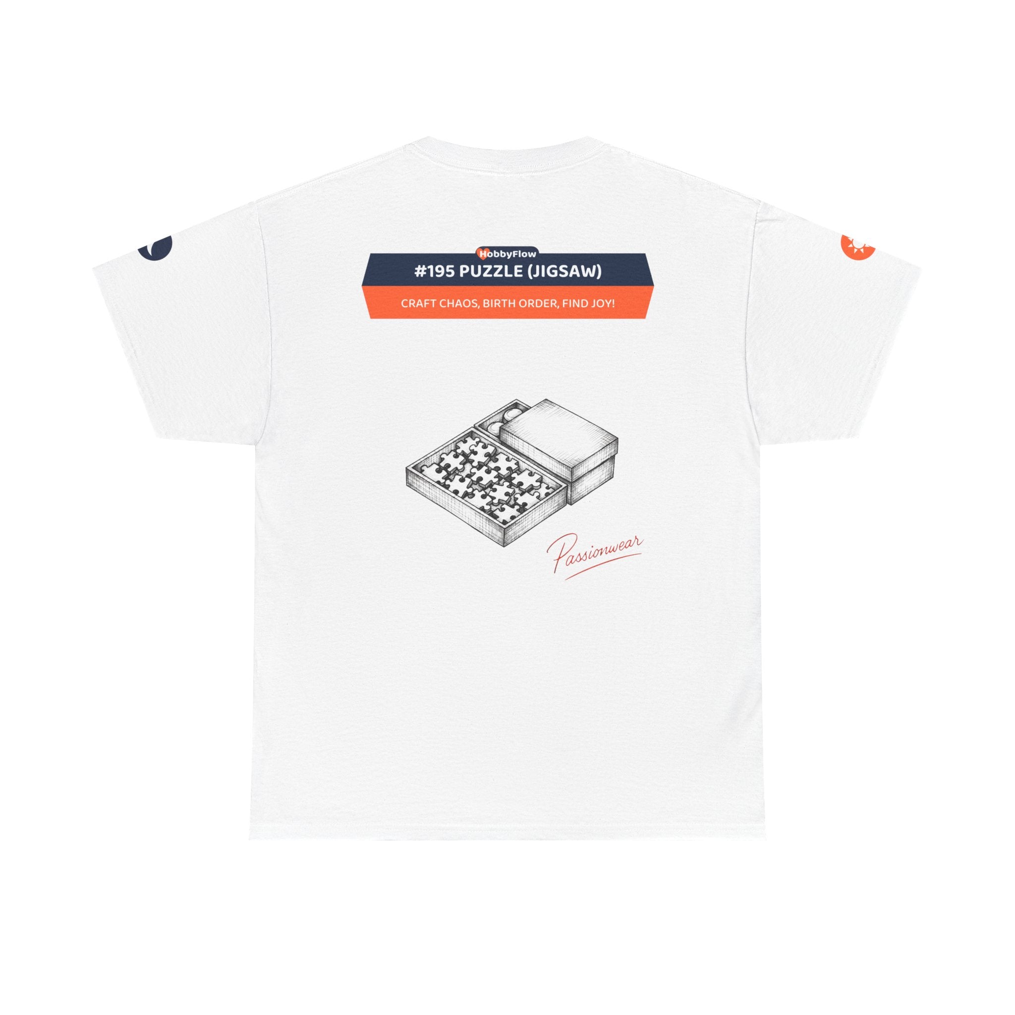 HobbyFlow #195 Puzzle (jigsaw) Tee - Essential Games & Collecting Wear: Craft Chaos, Birth Order, Find Joy!