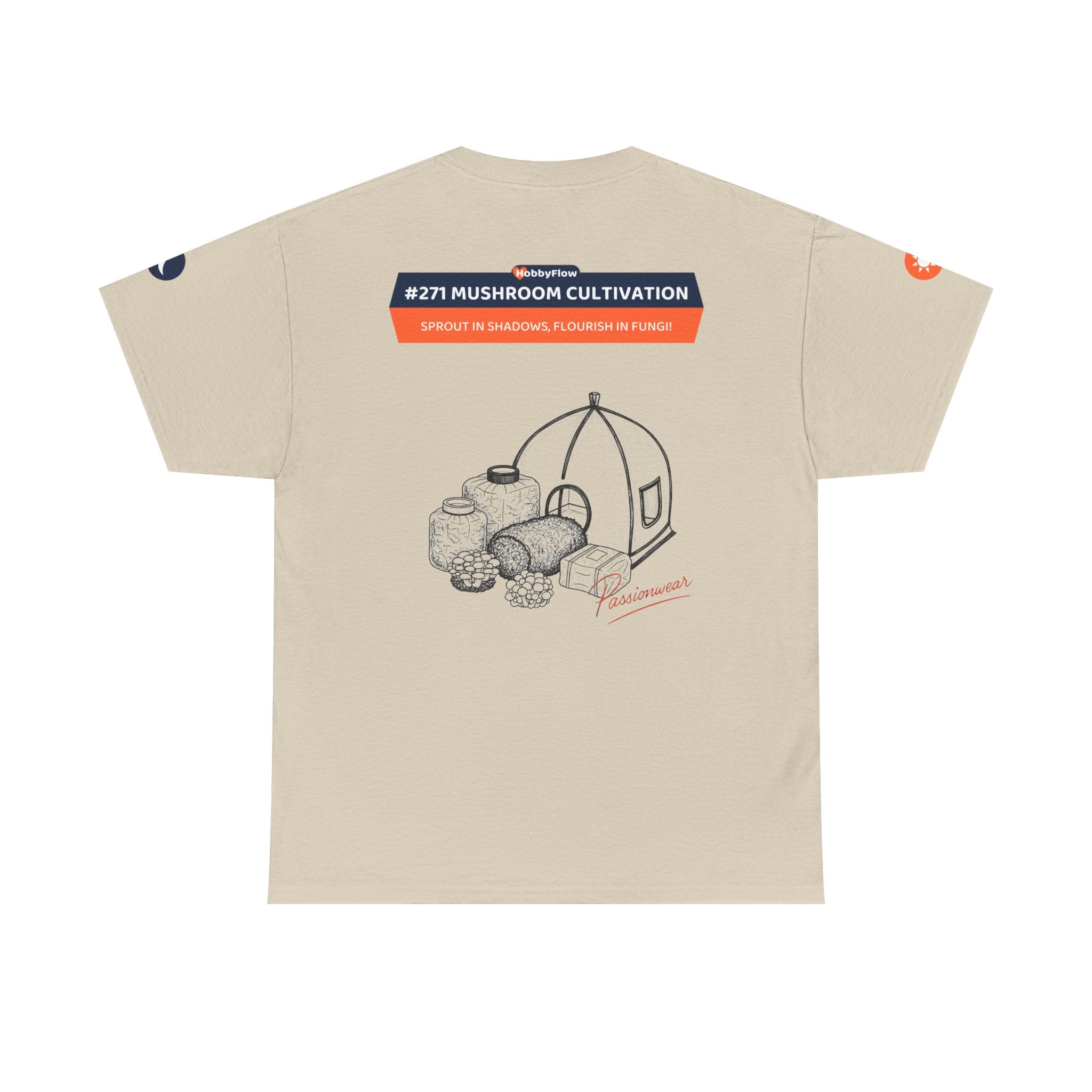 HobbyFlow #271 Mushroom cultivation Tee - Essential Gardening & Nature Wear: Sprout in Shadows, Flourish in Fungi!