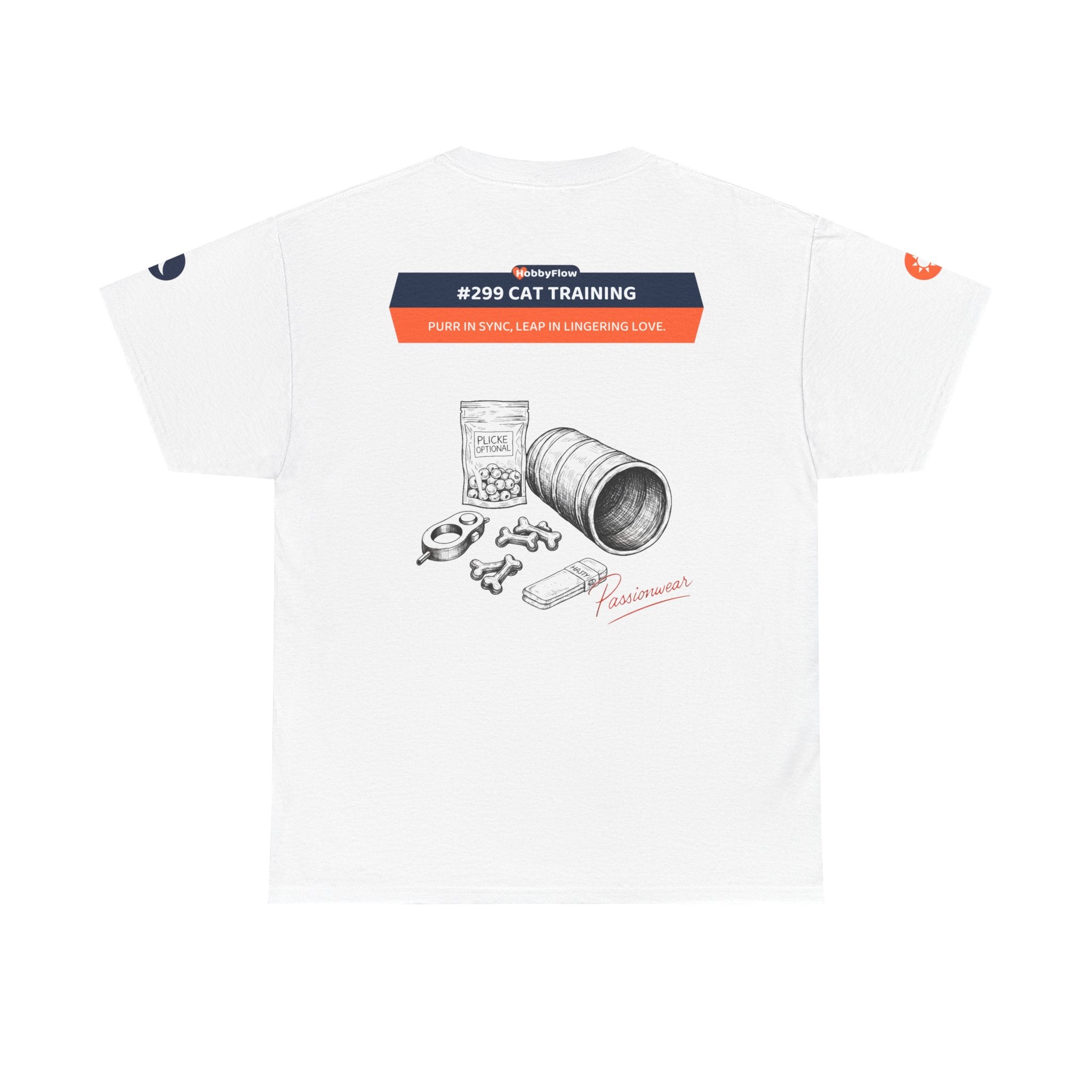 HobbyFlow #299 Cat training Tee - Essential Animals & Pets Wear: Purr in Sync, Leap in Lingering Love.