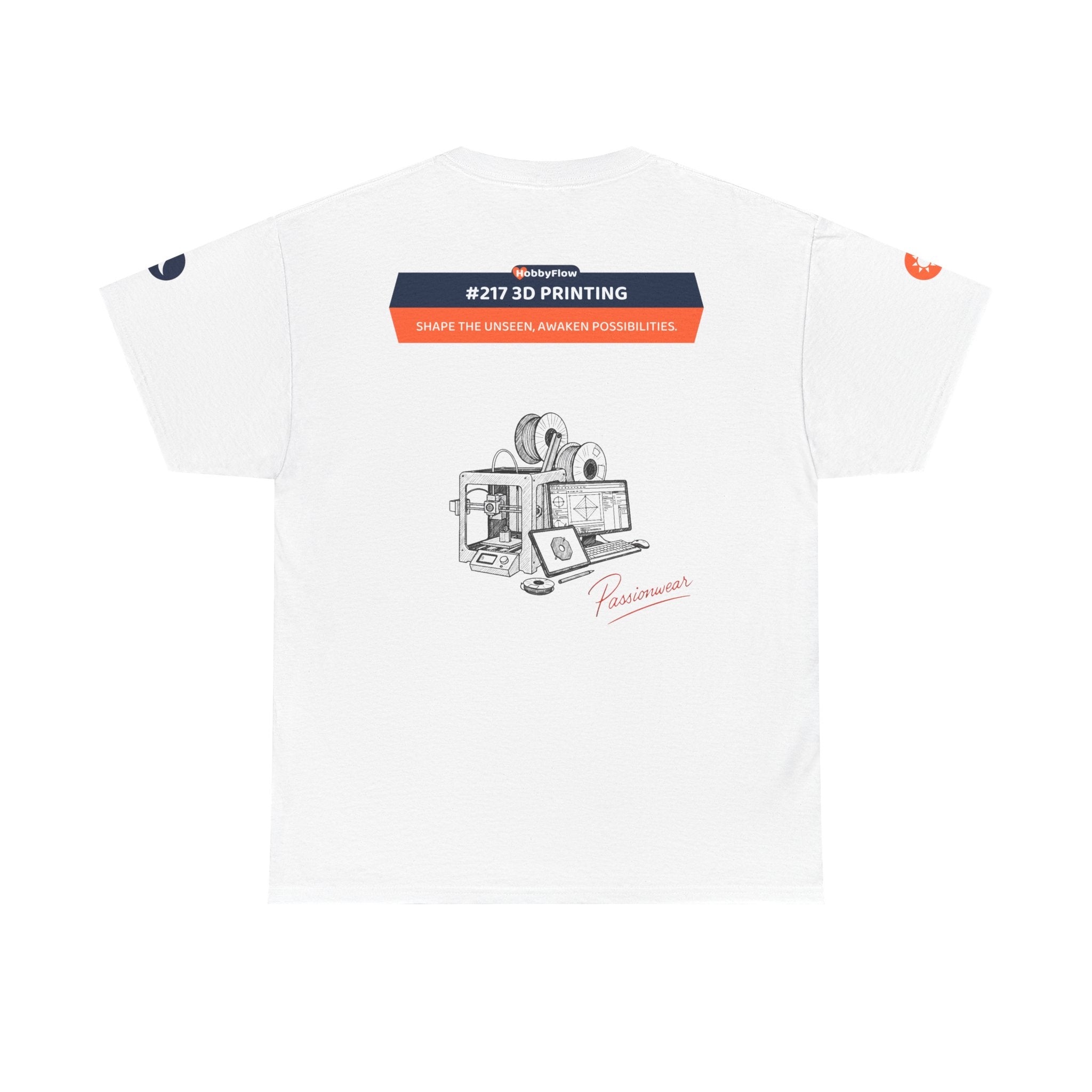 HobbyFlow #217 3D printing Tee - Essential Technology & DIY Wear: Shape the Unseen, Awaken Possibilities.