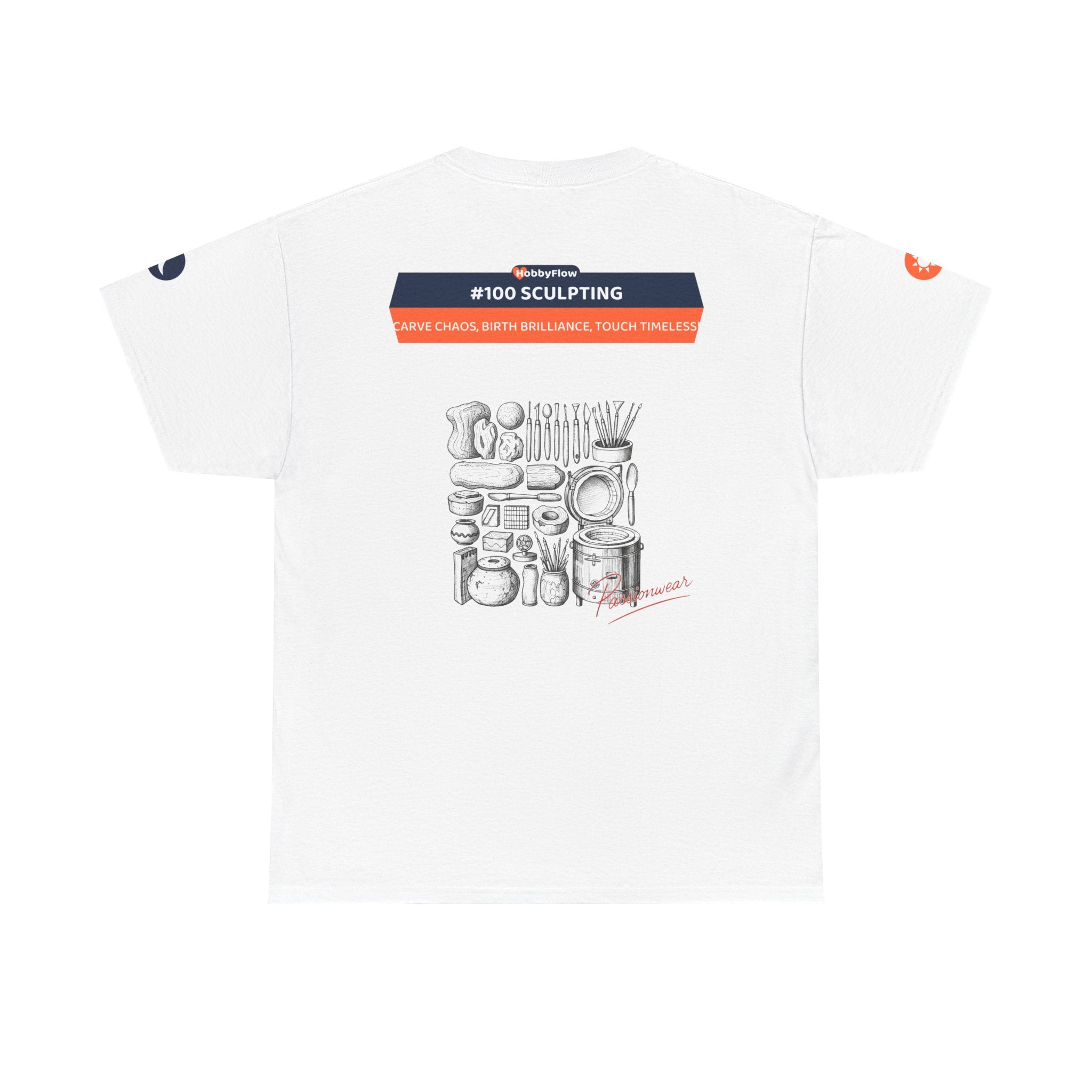 HobbyFlow #100 Sculpting Tee - Essential Creative Arts & Crafts Wear: Carve Chaos, Birth Brilliance, Touch Timeless!