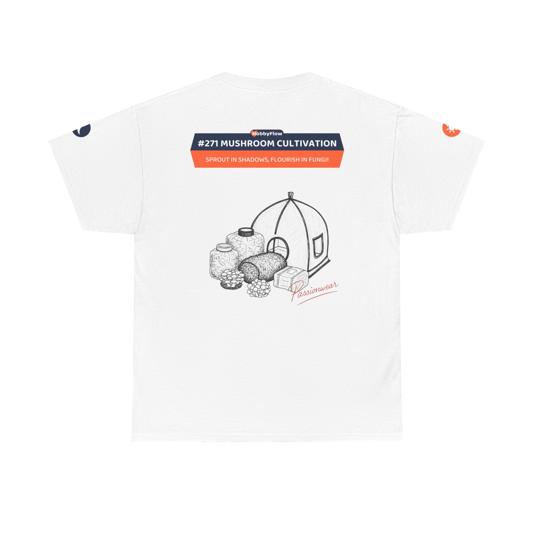 HobbyFlow #271 Mushroom cultivation Tee - Essential Gardening & Nature Wear: Sprout in Shadows, Flourish in Fungi!