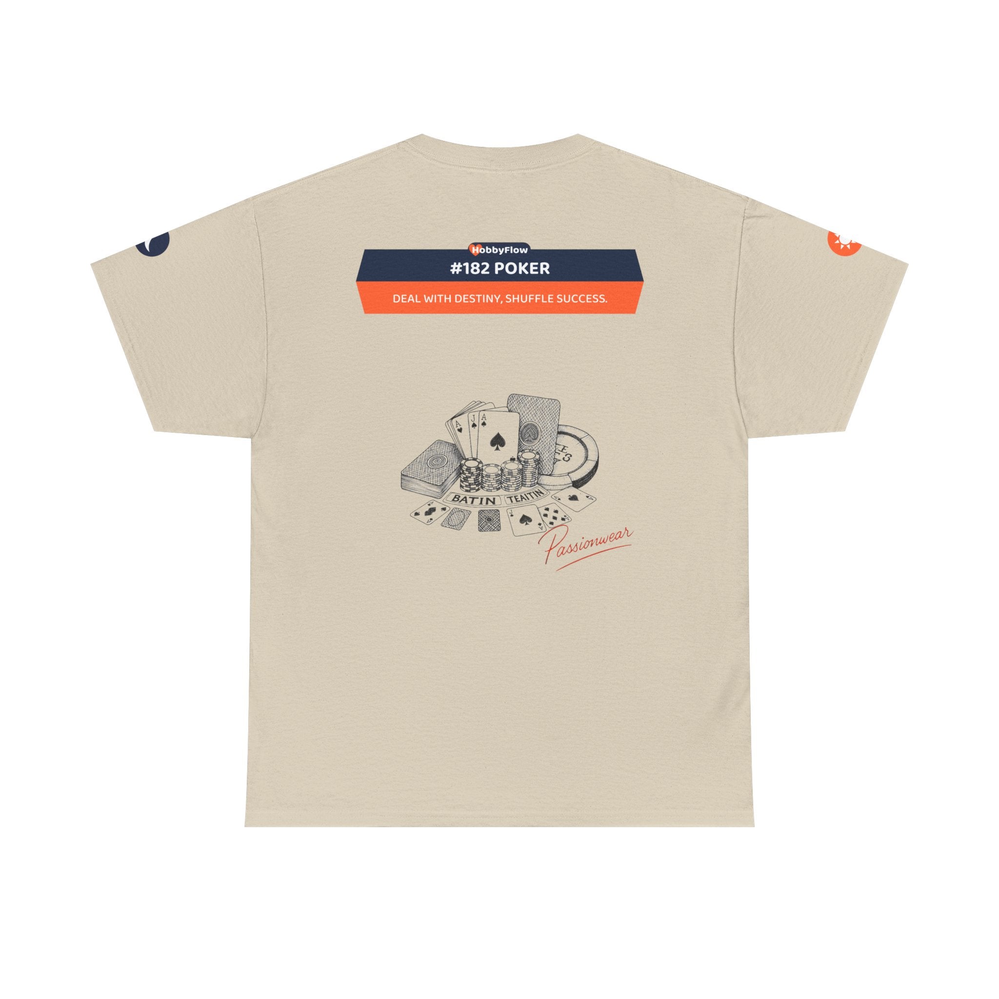 HobbyFlow #182 Poker Tee - Essential Games & Collecting Wear: Deal with Destiny, Shuffle Success.